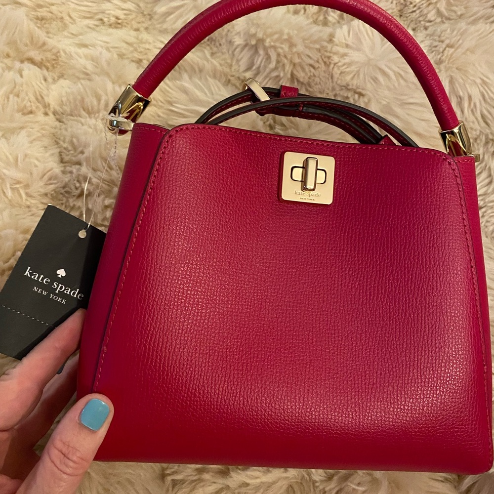Kate Spade Hot Pink Phoebe Satchel with Gold-Toned Hardware
